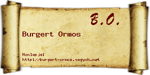Burgert Ormos névjegykártya